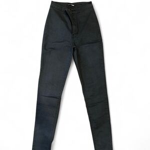 High-Waisted Black Jeans